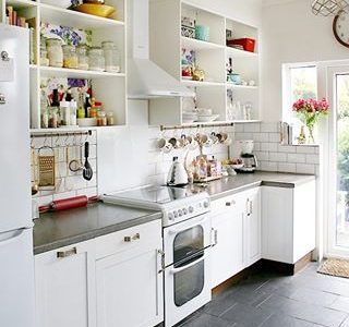 Wall-mounted Jali Shelving in kitchen