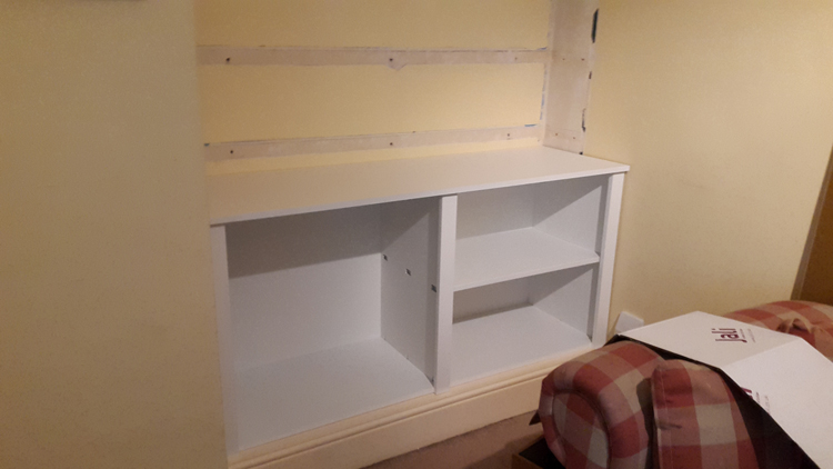 Combination unit makeover - Jali cupboard carcass goes in