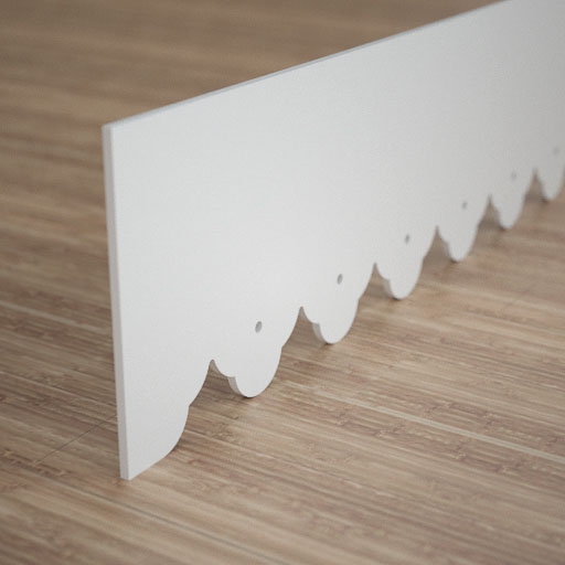 White Jali Pelmet board, 960mm x 201mm
