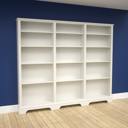 Large three-section Jali Bookcase, 2500mm wide x 2100mm tall