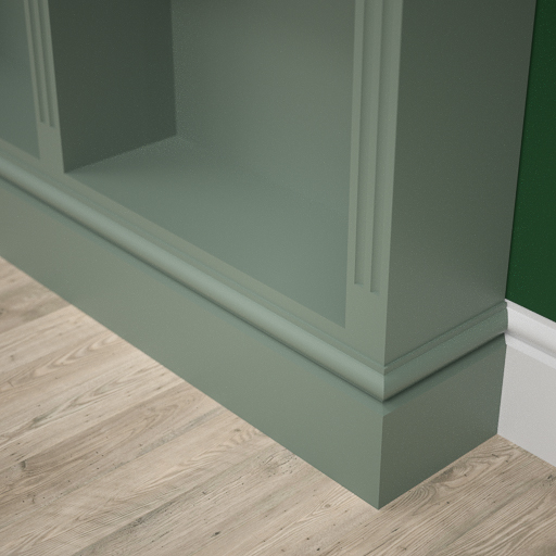 Jali Bookcase scribed around room skirting, 2250mm wide x 890mm tall