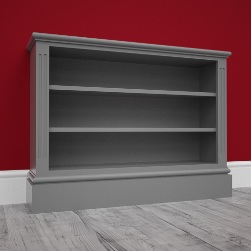 Single section fluted Jali Bookcase, 1000mm wide x 750mm tall