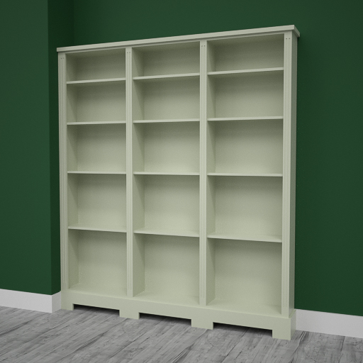 Side fitted Jali Bookcase with cutout skirting, 2000mm wide x 2250mm tall