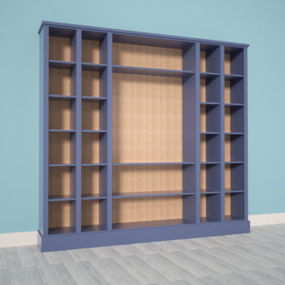 Large Jali Bookcase with customised shelves, 2628mm wide x 2441mm tall