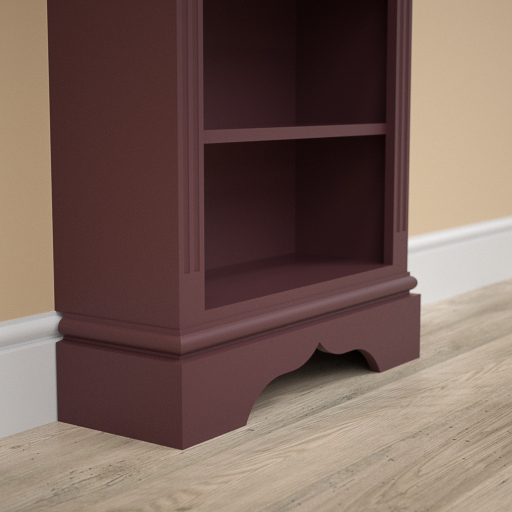 Jali Bookcase with fluted uprights and scallopped skirting, 660mm wide x 2130mm tall