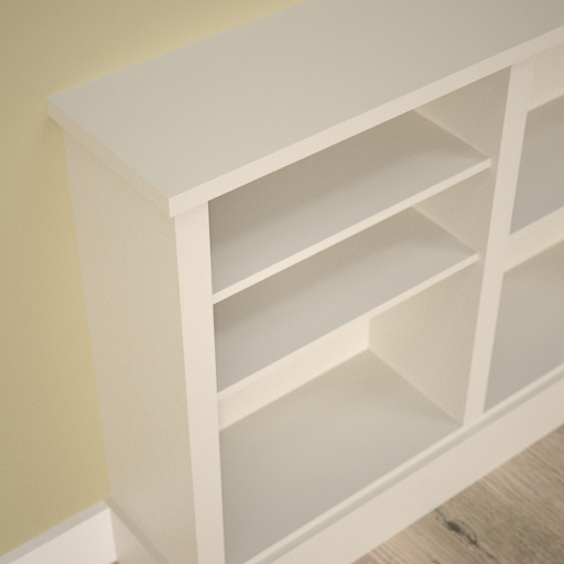 Jali Bookcase fitted around room skirting, 1956mm wide x 1016mm tall