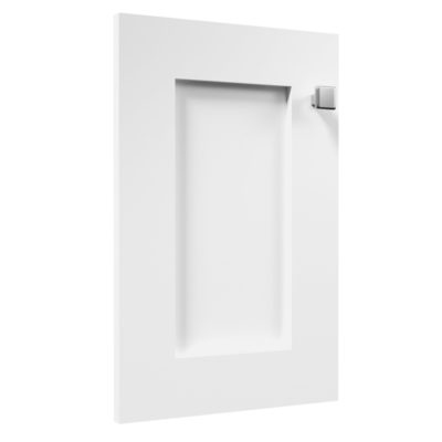 Jali Door in white top-coat with square handle, 320mm x 500mm