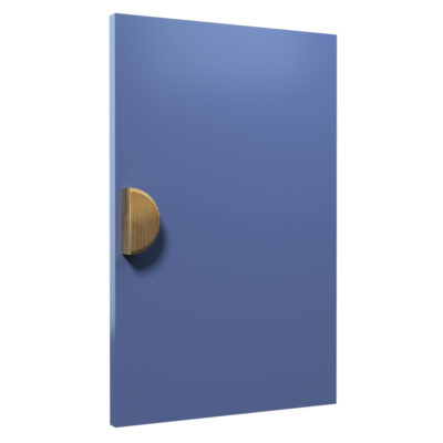 Blue made to measure Jali Door with bronze handle, 320mm x 500mm