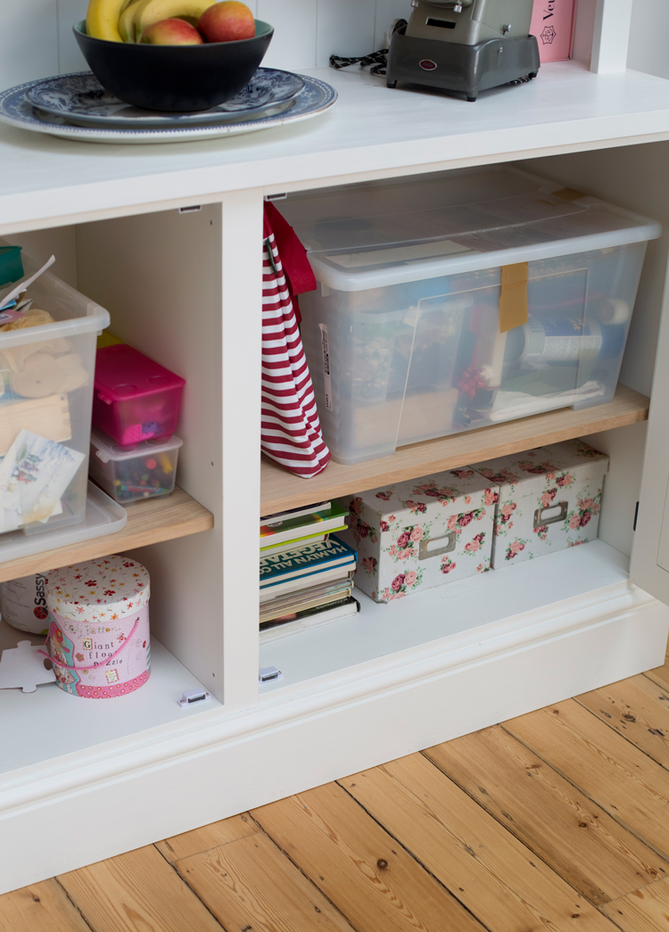 Bespoke Jali cupboard with oak shelving