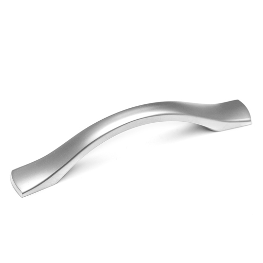 Small curved brushed aluminium Jali Handle 664