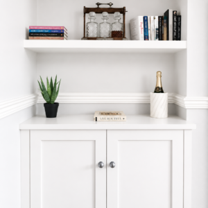 Measuring an alcove for bespoke shelving