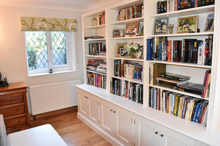 Bespoke Jali dresser holds books and ornaments