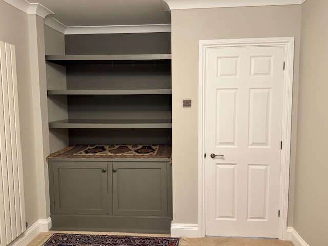 After installing our made to measure alcove shelving