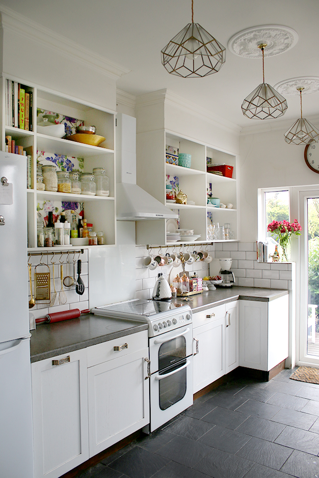 Jali bespoke shelving in light kitchen