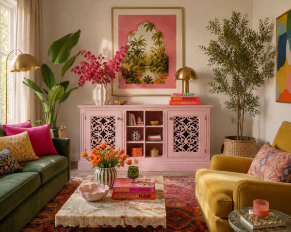 custom cupboard in pink