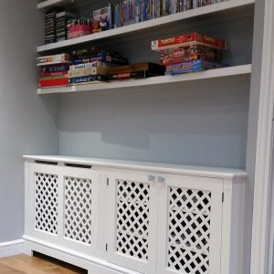 Jali bespoke combined Radiator Cover and Cupboard