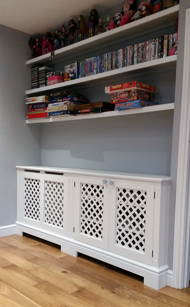 Jali bespoke combined radiator cabinet and cupboard