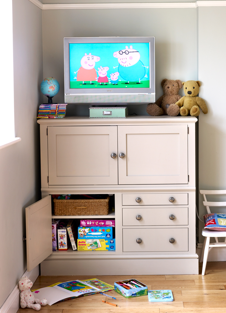 Jali toy cupboard with doors and drawer storage