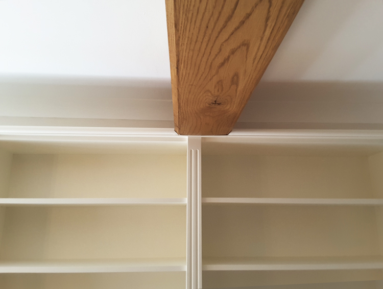 Jali bespoke dresser notched to fit round a beam