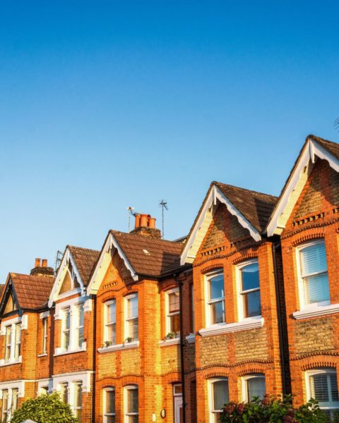 A row of Victorian homes