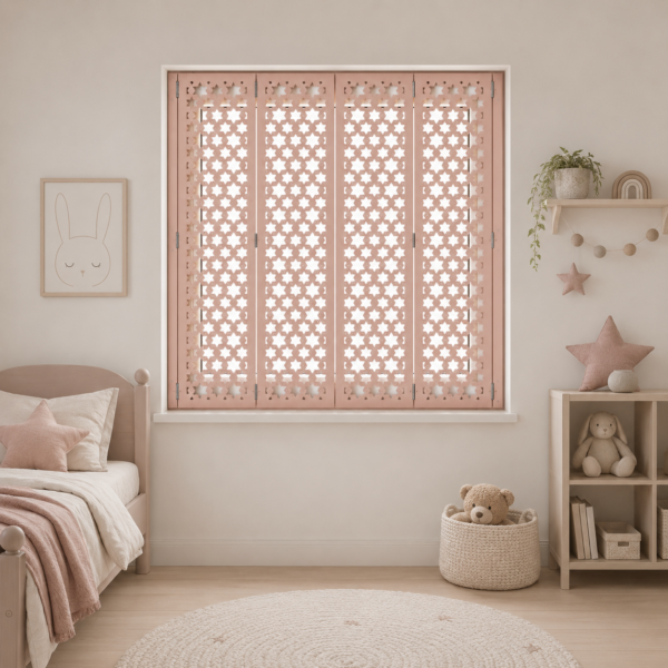 Soft pink decorative shutters