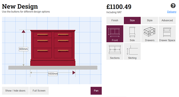 Customising the size of a Jali Drawer Unit