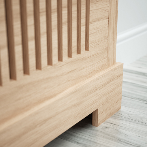 Oak veneered Jali Radiator Cover with slats