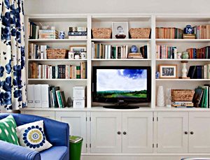 Jali bespoke wall to wall unit to include the TV