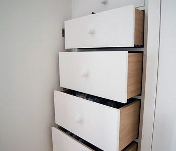 A stack of soft close drawers made to measure by Jali