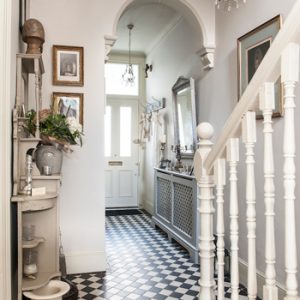 Magazine shot of hallway with Jali Radiator Cover