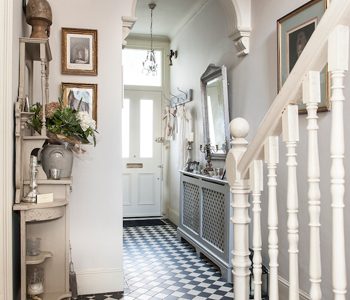 Magazine shot of hallway with Jali Radiator Cover