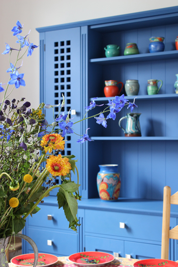 Blue Jali bespoke dresser with flowers