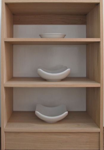 Bespoke Jali Flexi shelf unit in real oak veneer