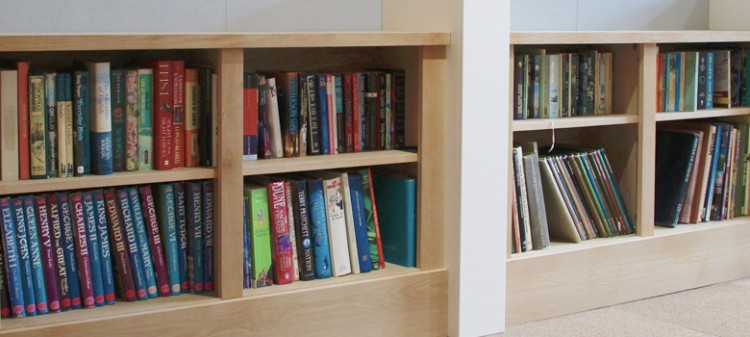 Jali bespoke bookcases in real oak veneer