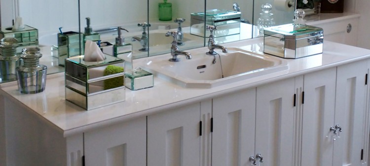 Jali bespoke bathroom cupboards adapted to house sink