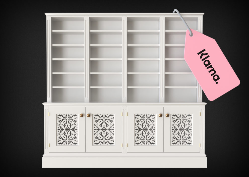 Jali dresser with Klarna price tag