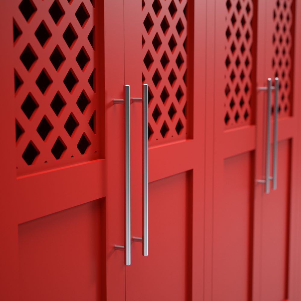 Jali red wardrobe doors