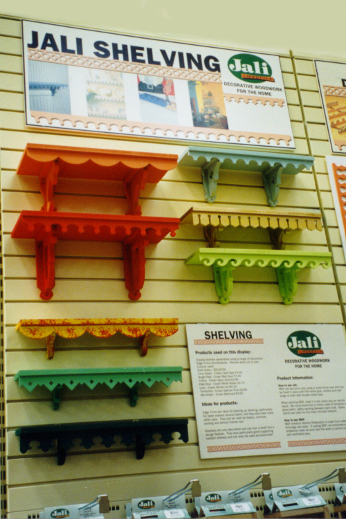 Jali Shelving and Edge Trims on display