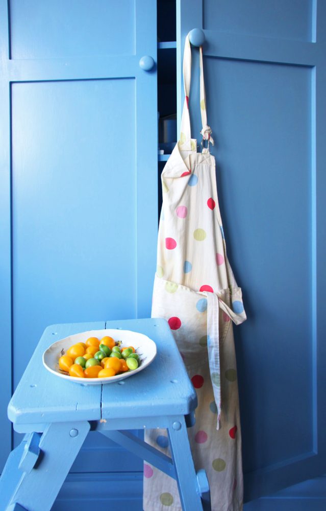 Blue Jali kitchen cupboard