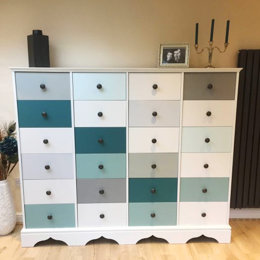 Jali Drawer Unit with multi-coloured drawers