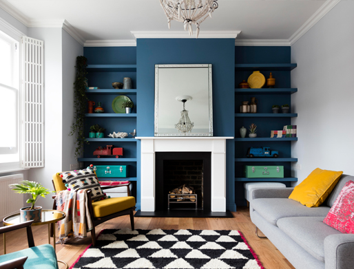 Jali slatted Decorative Shutters and Alcove Shelves in Old House New Home magazine