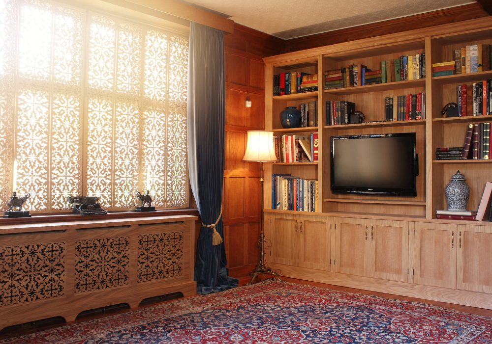 Jali oak furniture in an oak panelled room