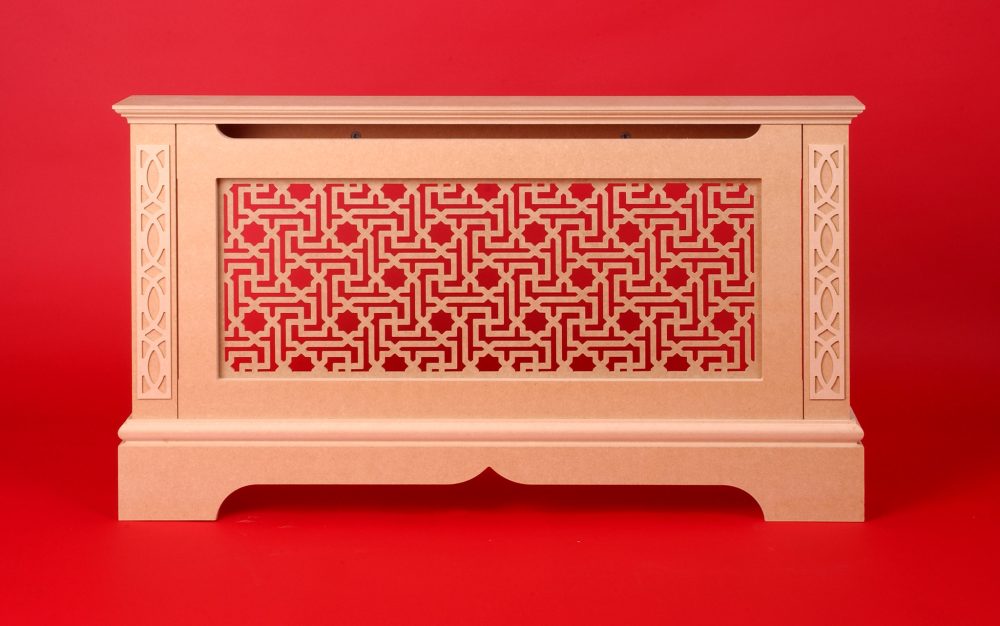 Ethnic Radiator Cover on red wall