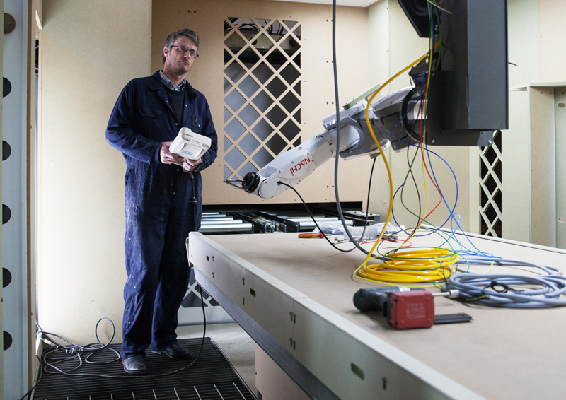 Nicholas Showan developing the Jali paint robot