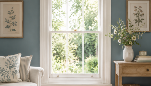 a beautiful made to measure pelmet displayed in a country styled living room