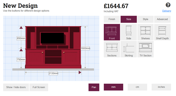 Customising the size of a Jali TV Unit