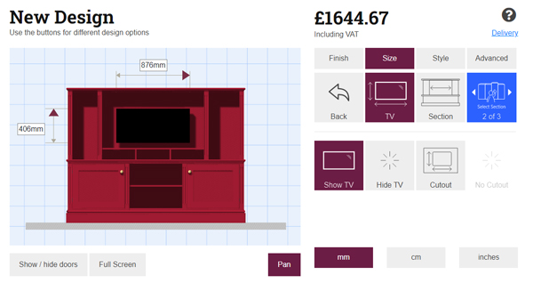 Custom TV unit in the Jali designer