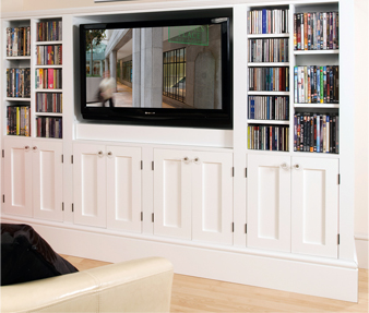 Jali TV unit made to measure in white top coat